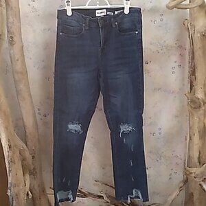 William Rast Slim Straight Womens Size 26 Distressed Step Hem Blue